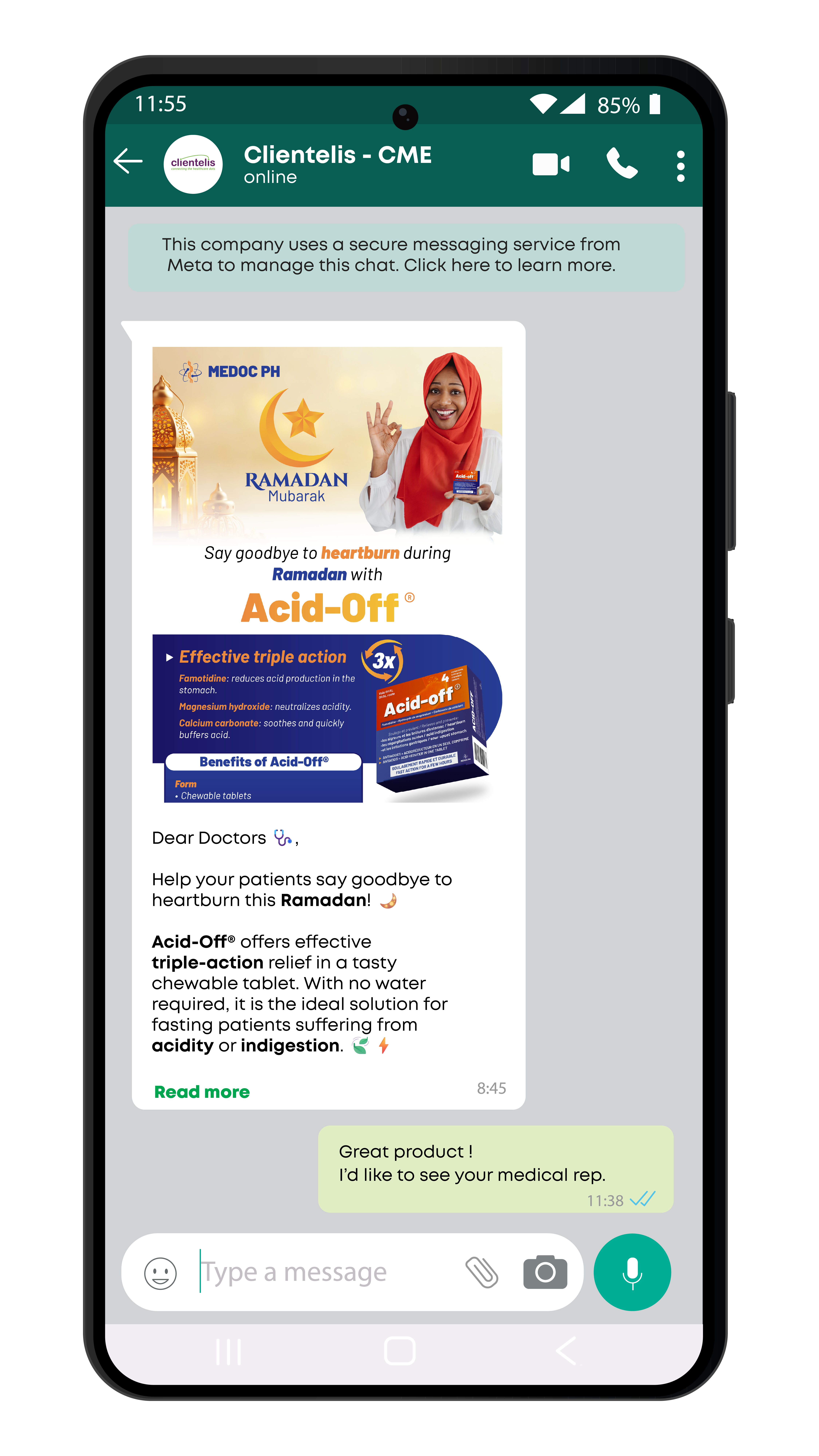 Interface WhatsApp WAMI
